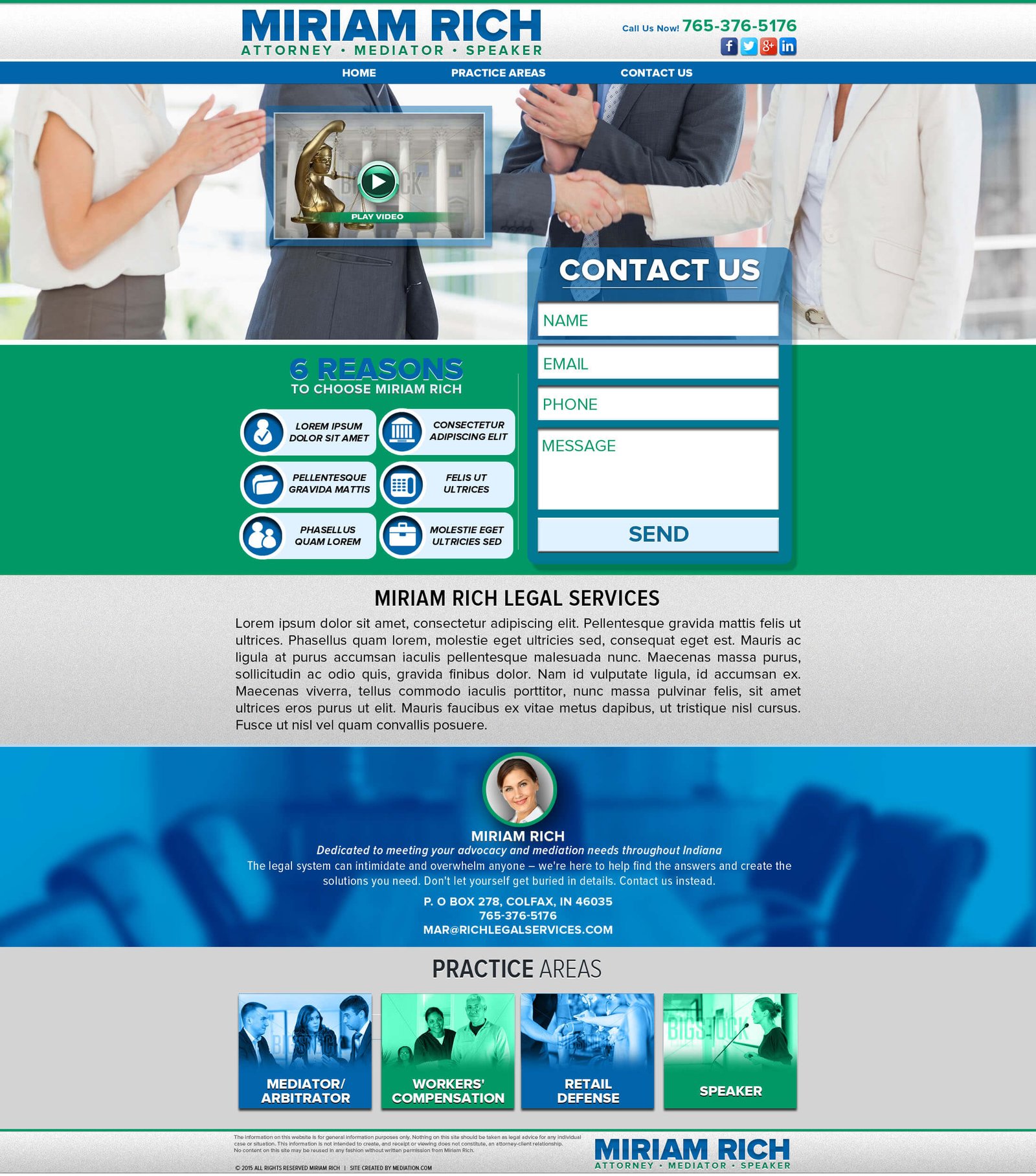 Miriam Rich website screenshot