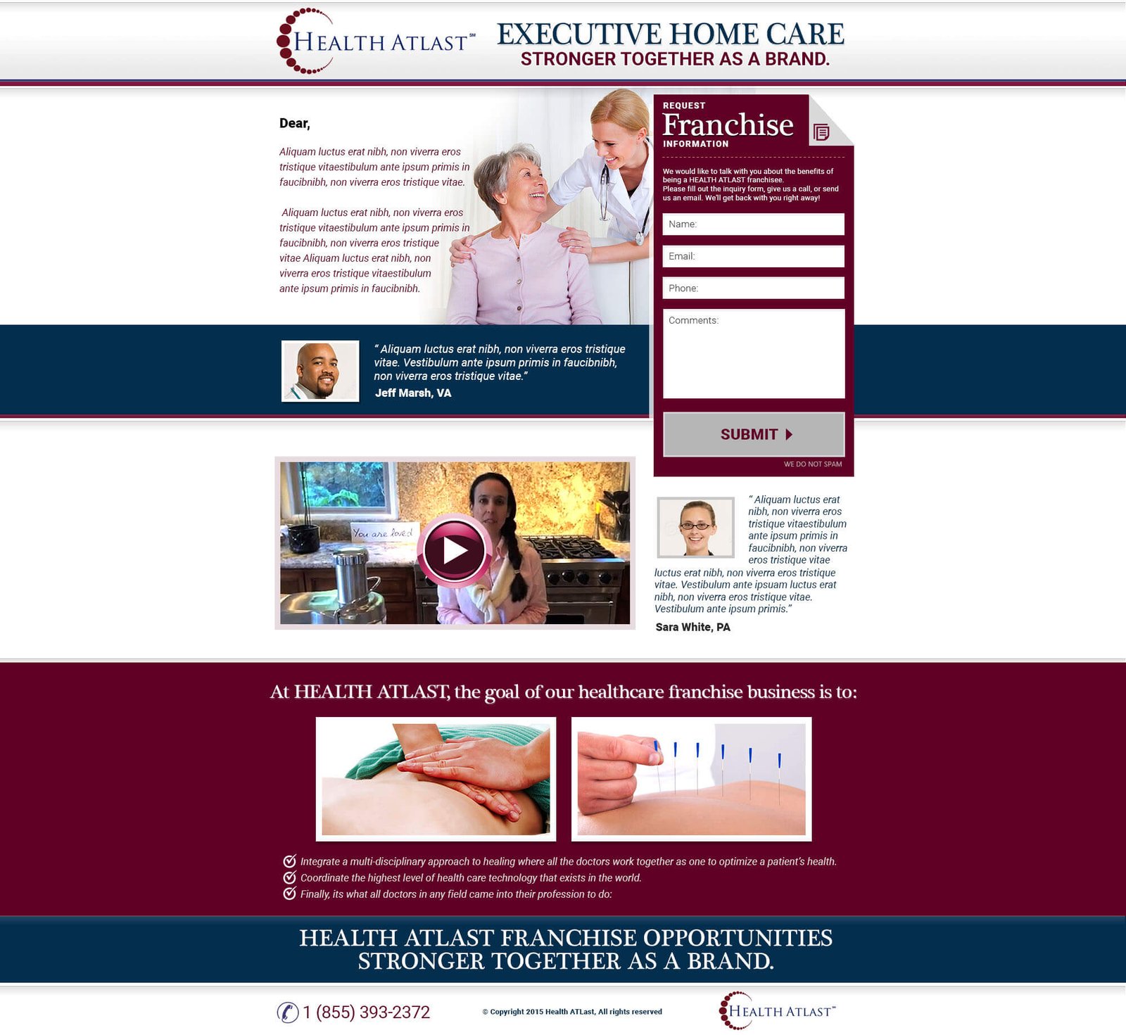 health atlast franchise website screenshot